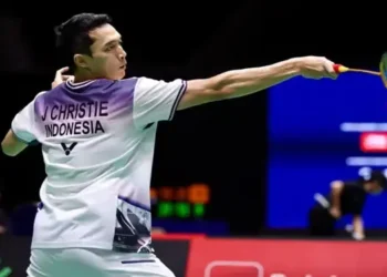 Foto: Jonatan Christie Tersingkir di Babak Pertama Singapore Open 2026 Usai Takluk dari Prannoy HS 9