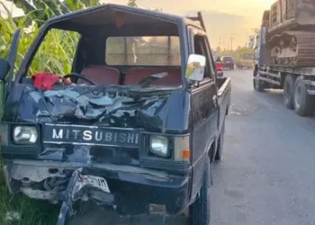 Foto: Kecelakaan Pikap L300 vs Honda CBR di Pagar Merbau Deli Serdang, Tiga Korban Luka-luka 1