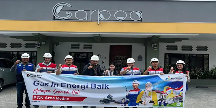 Foto: Garpoo Cafe Harta resmi beralih menggunakan gas bumi sebagai sumber energi utama untuk operasional restorannya.(Dok:PGN Medan)