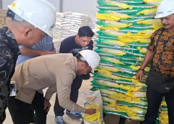 Foto: Jamaluddin Idham Minta Bulog Aceh Barat Tingkatkan Kualitas Beras Bantuan Pangan Saat Sidak 8