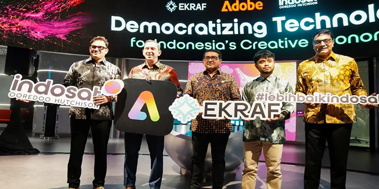 Foto: Indosat Adobe dan Kemenekraf menyokong masyarakat Indonesia dalam mengonversi kreativitas menjadi peluang nyata lewat optimalisasi pemanfaatan teknologi dan kecerdasan buatan atau AI.(Dok:Indosat)