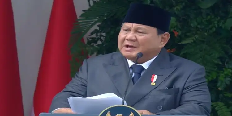 Foto: Presiden Prabowo Subianto saat memimpin upacara peringatan Hari Lahir Pancasila di Gedung Pancasila, Kementerian Luar Negeri, Jakarta, Senin, 1 Juni 2026.(Foto: Setpres/yt)